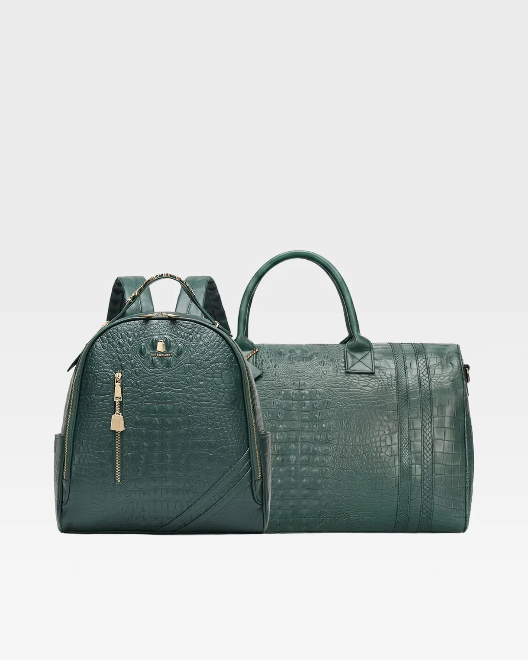 Statement Overnight Travel Set in Emerald Green - Image 13