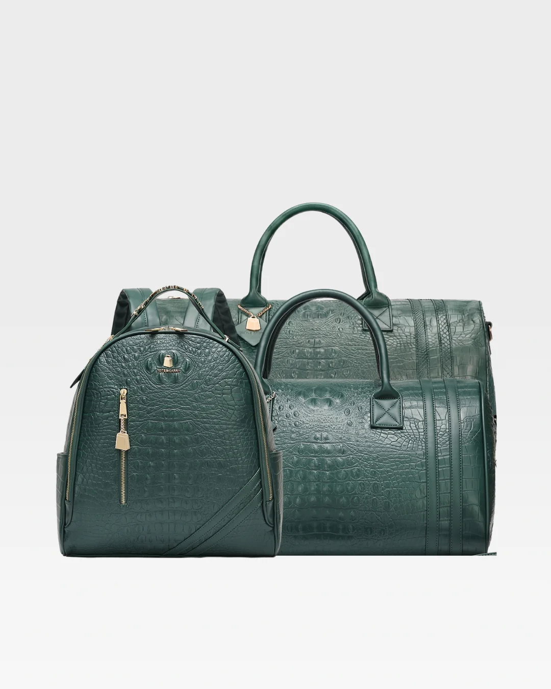 Statement Overnight Travel Set in Emerald Green - Image 14