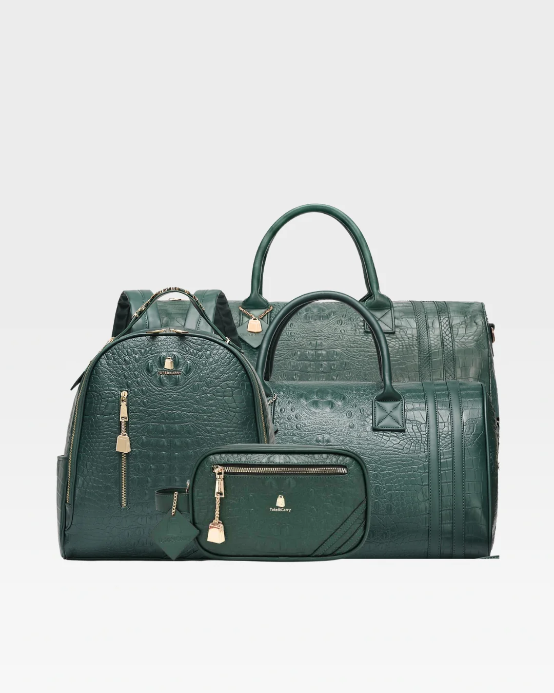 Statement Overnight Travel Set in Emerald Green - Image 15