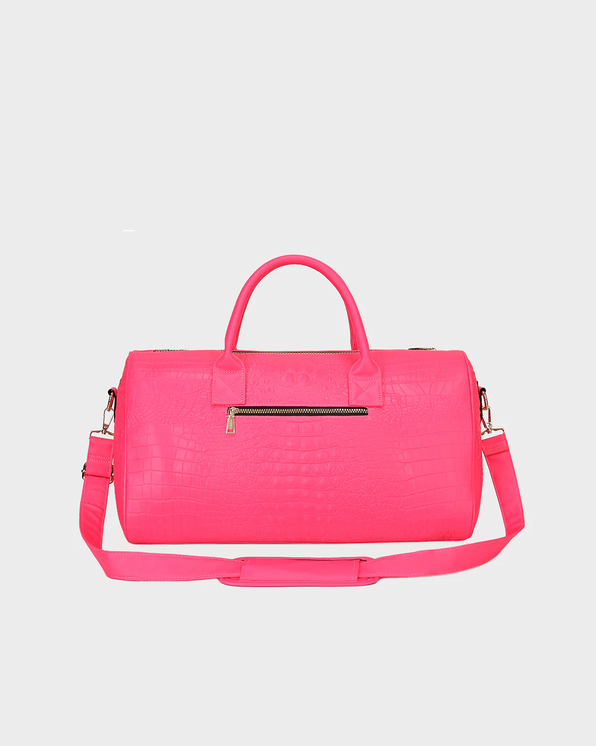 Statement Weekender Duffle Bag in Neon Pink - Image 4