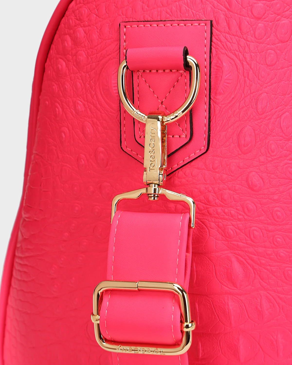 Statement Weekender Duffle Bag in Neon Pink - Image 7