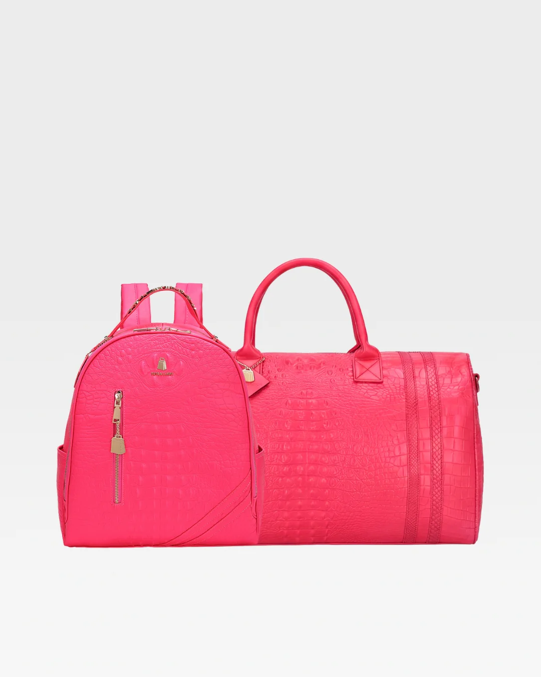 Statement Overnight Travel Set in Neon Pink - Image 16