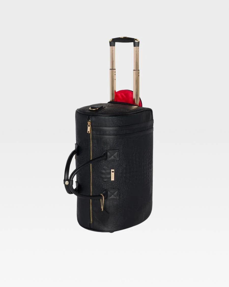 Statement Traveler Rolling Duffle Set in Black - Image 3