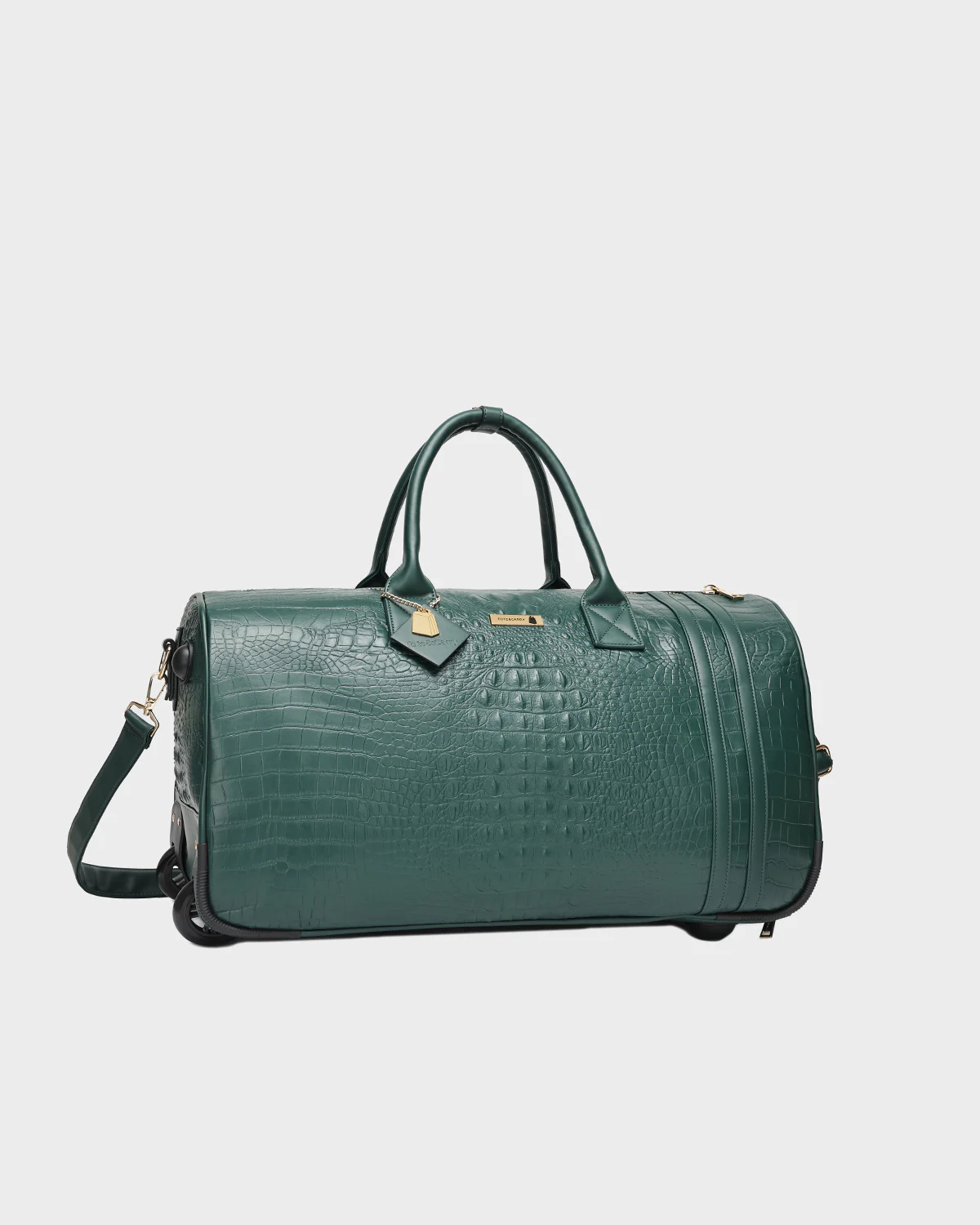 Statement Traveler Rolling Duffle in Emerald Green - Image 5
