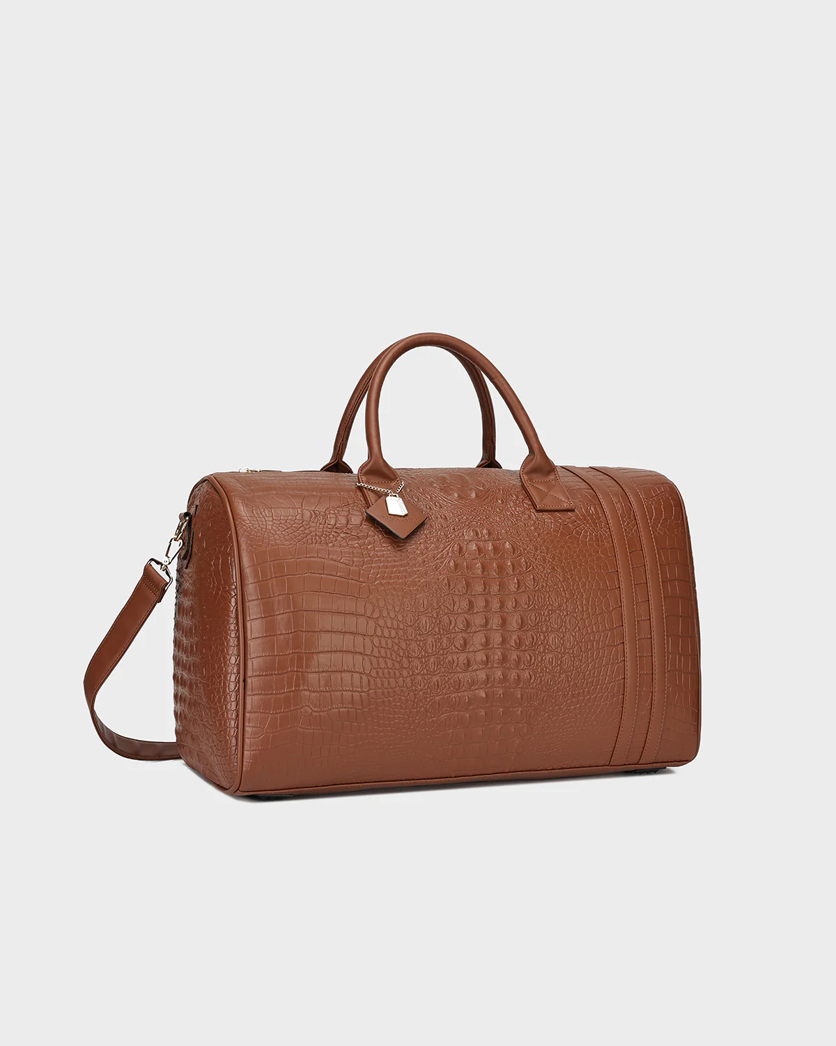 Statement Weekender Duffle Bag in Caramel - Image 10