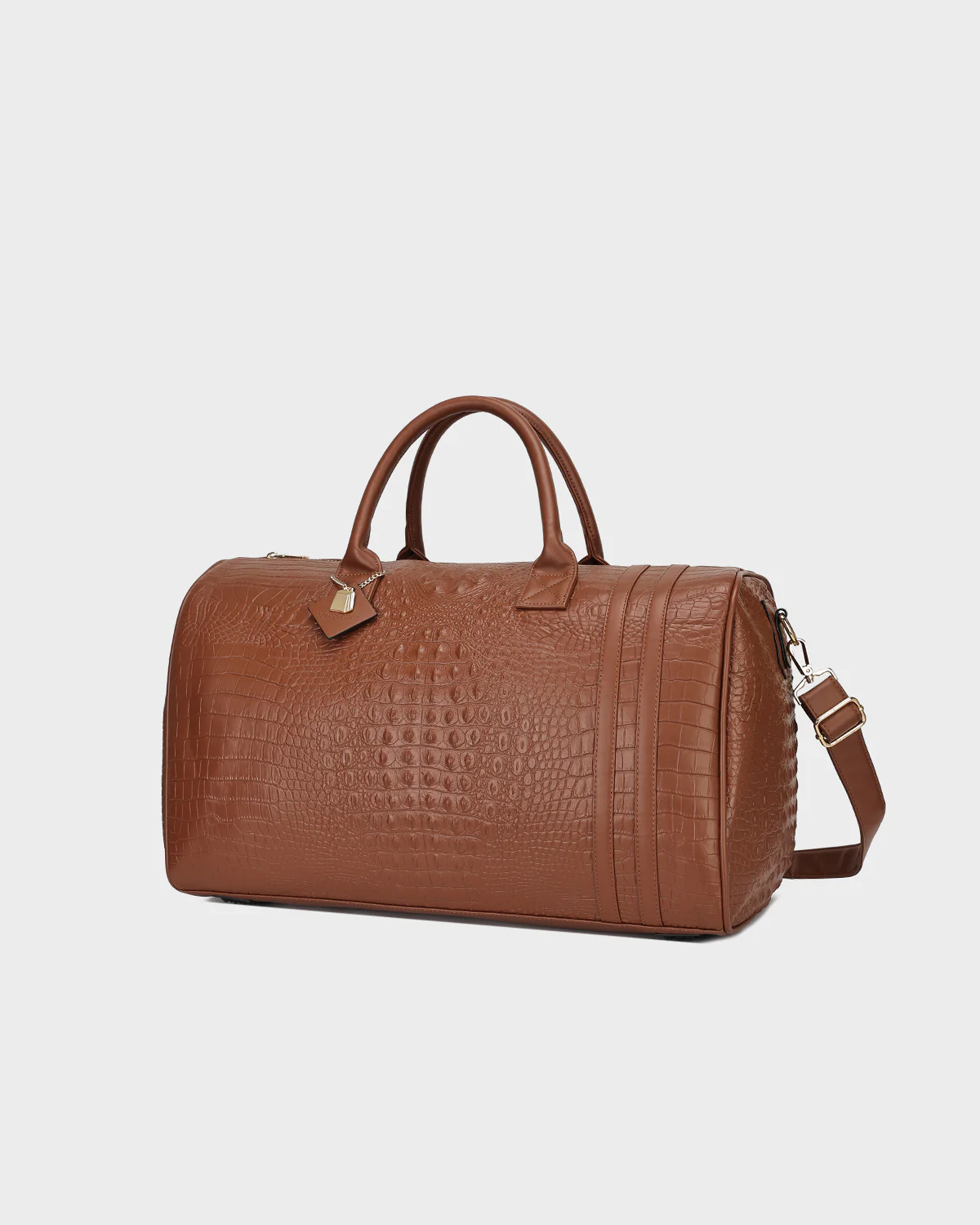 Statement Weekender Duffle Bag in Caramel - Image 11