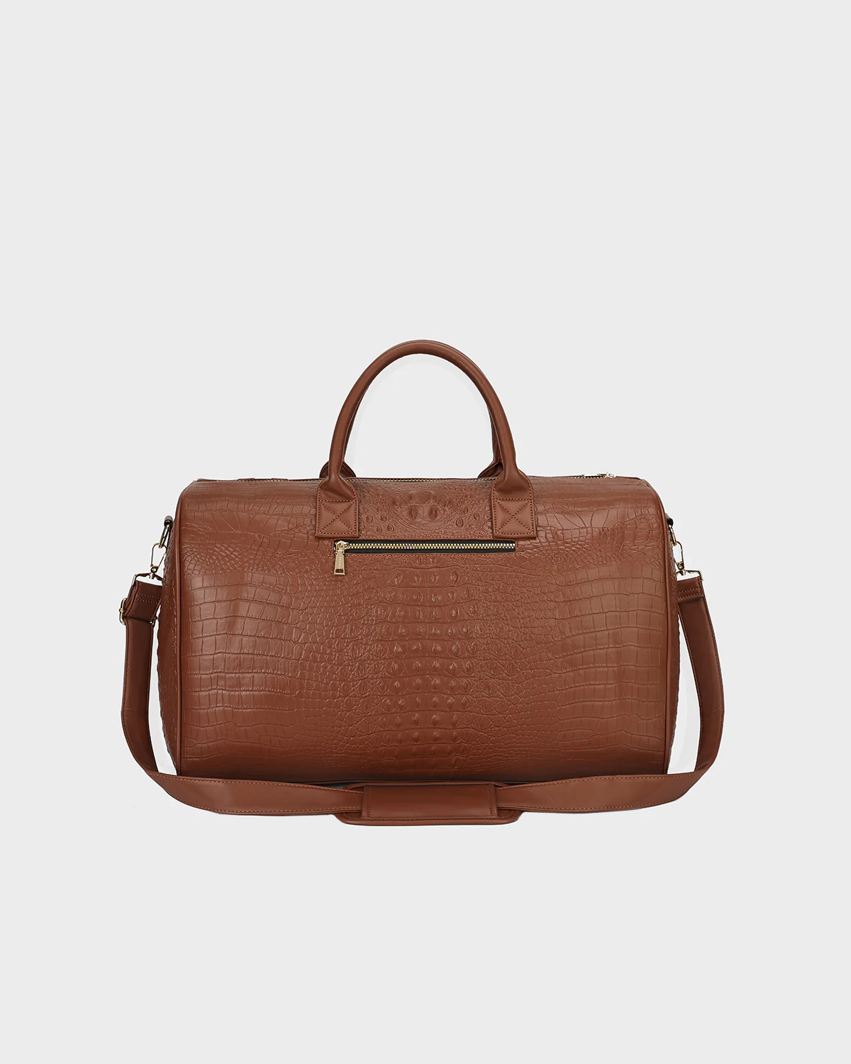Statement Weekender Duffle Bag in Caramel - Image 12