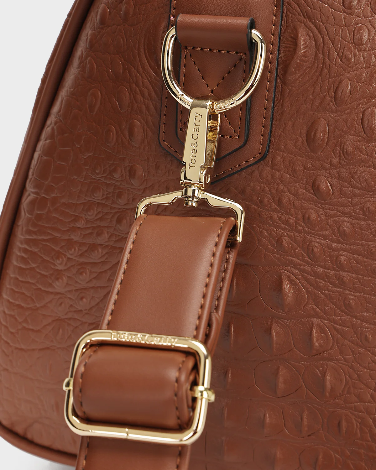 Statement Weekender Duffle Bag in Caramel - Image 7