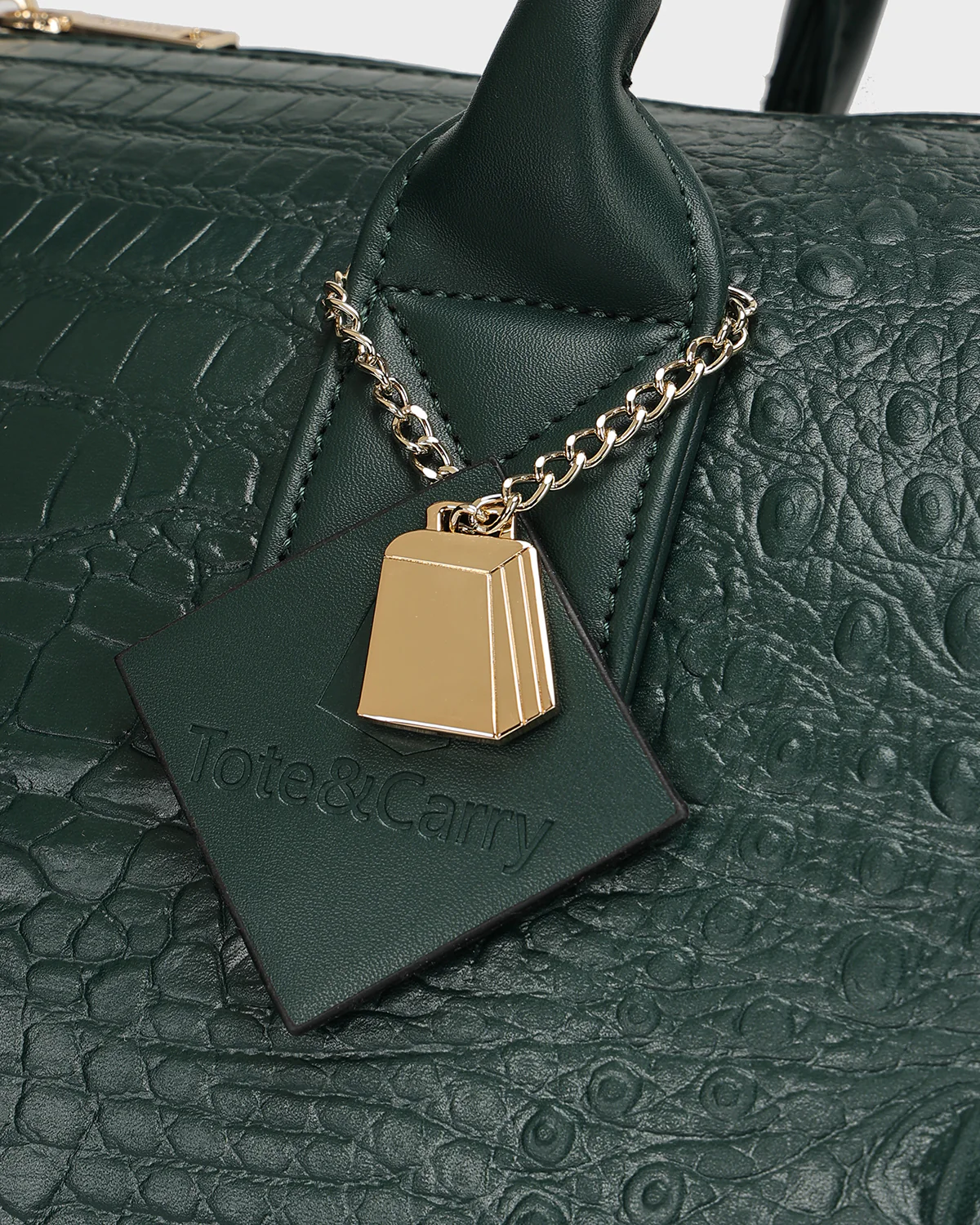 Statement Weekender Duffle Bag in Emerald Green - Image 6