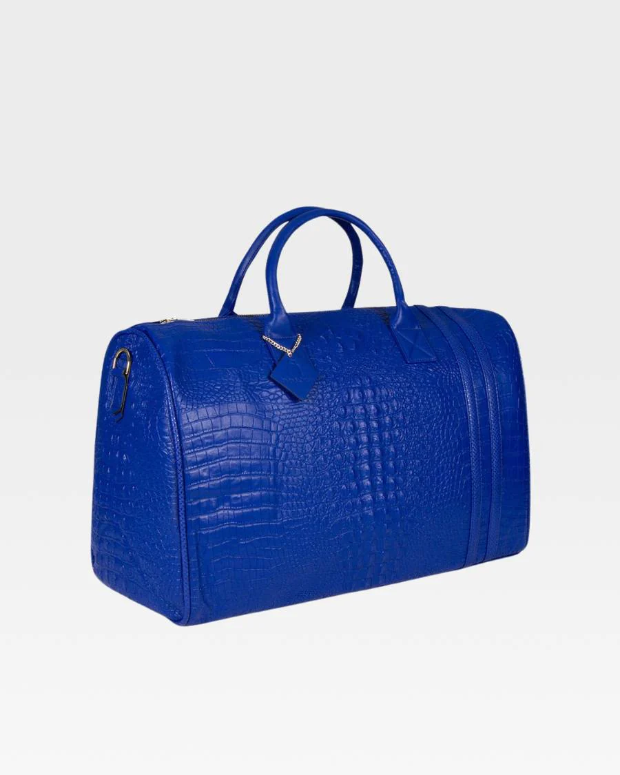 Statement Weekender Duffle Bag in Royal Blue - Image 3