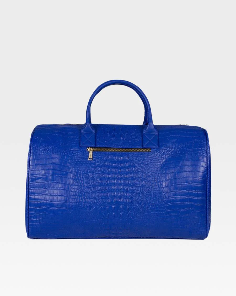 Statement Weekender Duffle Bag in Royal Blue - Image 4