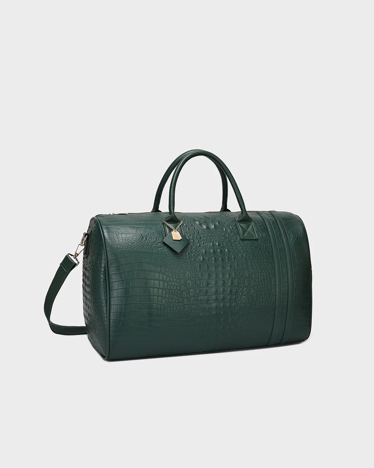 Statement Weekender Duffle Bag in Emerald Green - Image 9