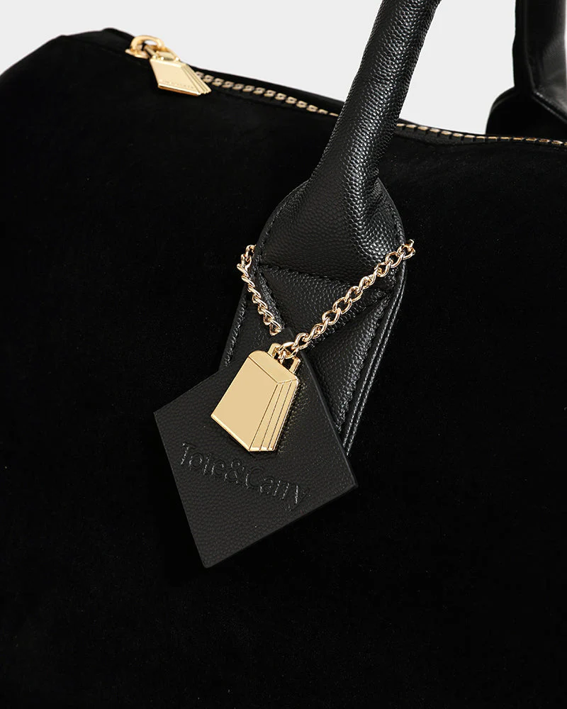 Velvet Luxe Duffle Bag in Black - Image 11
