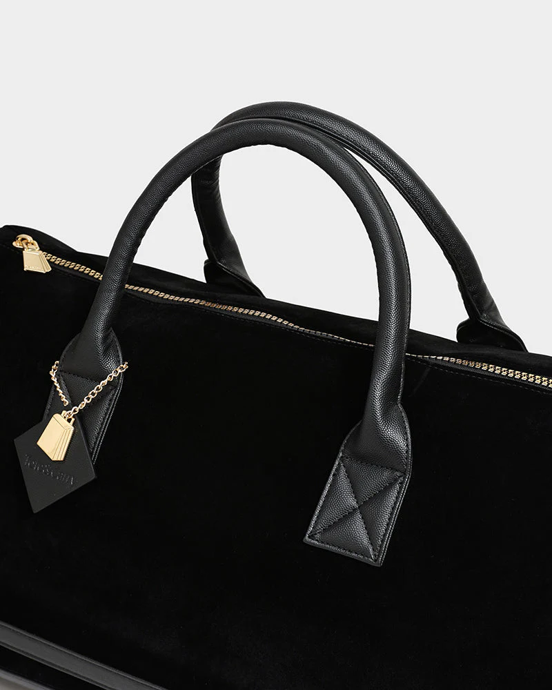 Velvet Luxe Duffle Bag in Black - Image 12