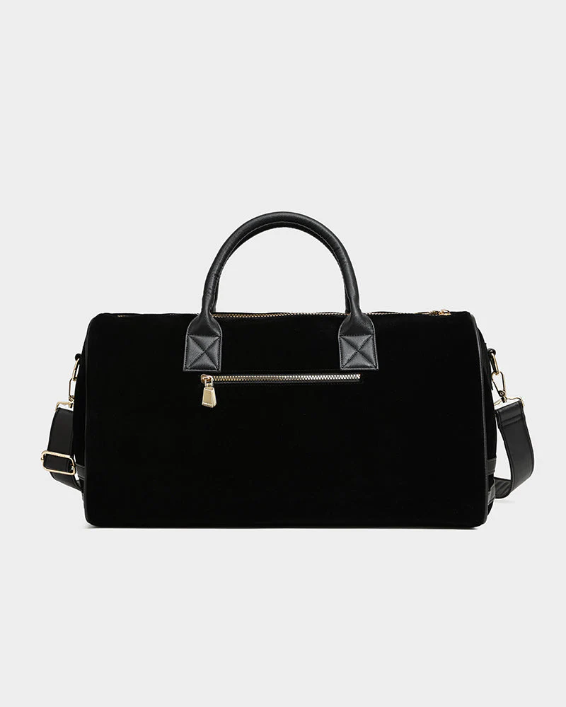 Velvet Luxe Duffle Bag in Black - Image 4