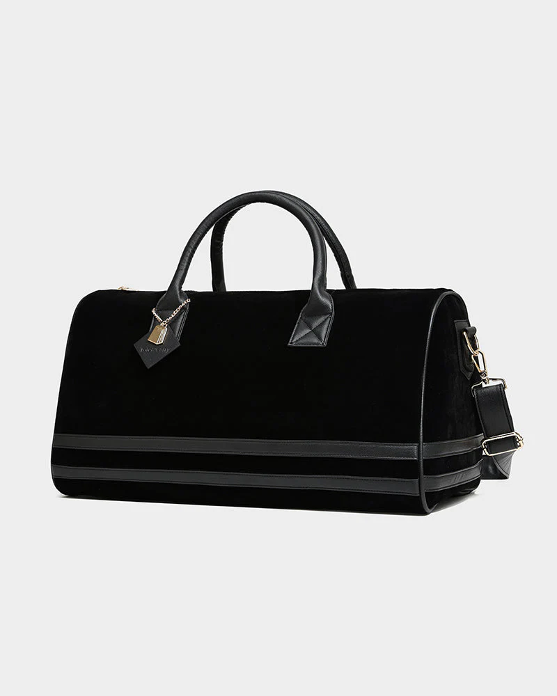 Velvet Luxe Duffle Bag in Black - Image 5