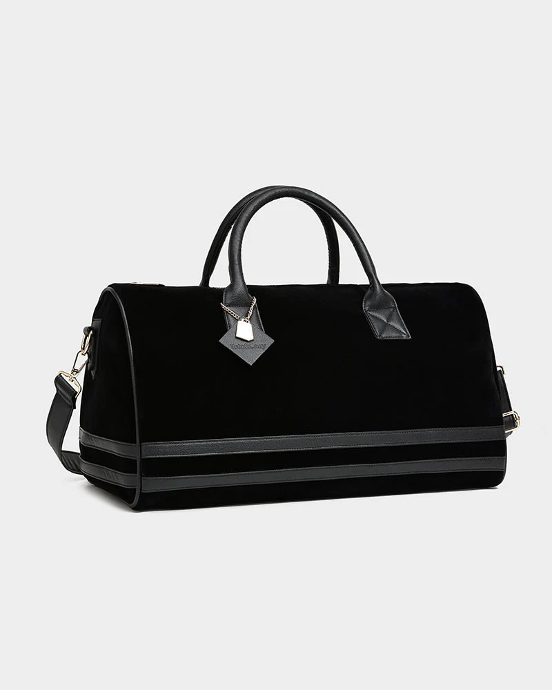 Velvet Luxe Duffle Bag in Black - Image 6
