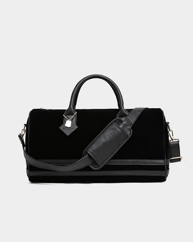 Velvet Luxe Duffle Bag in Black - Image 7