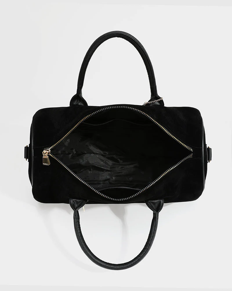 Velvet Luxe Duffle Bag in Black - Image 9
