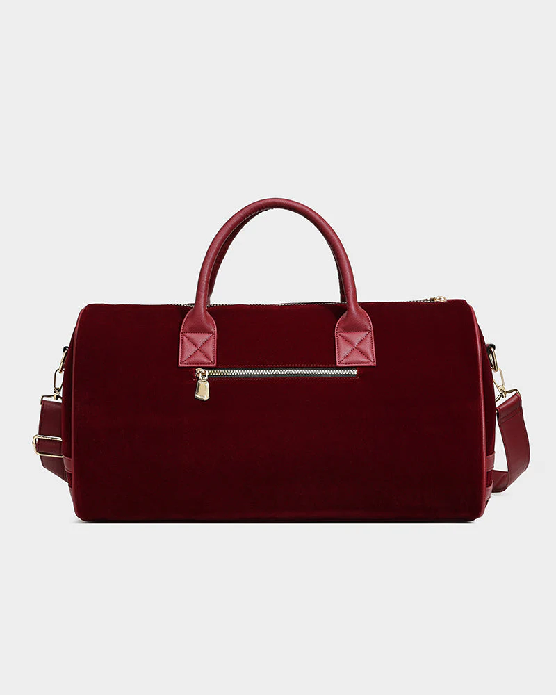 Velvet Luxe Duffle Bag in Burgundy - Image 3