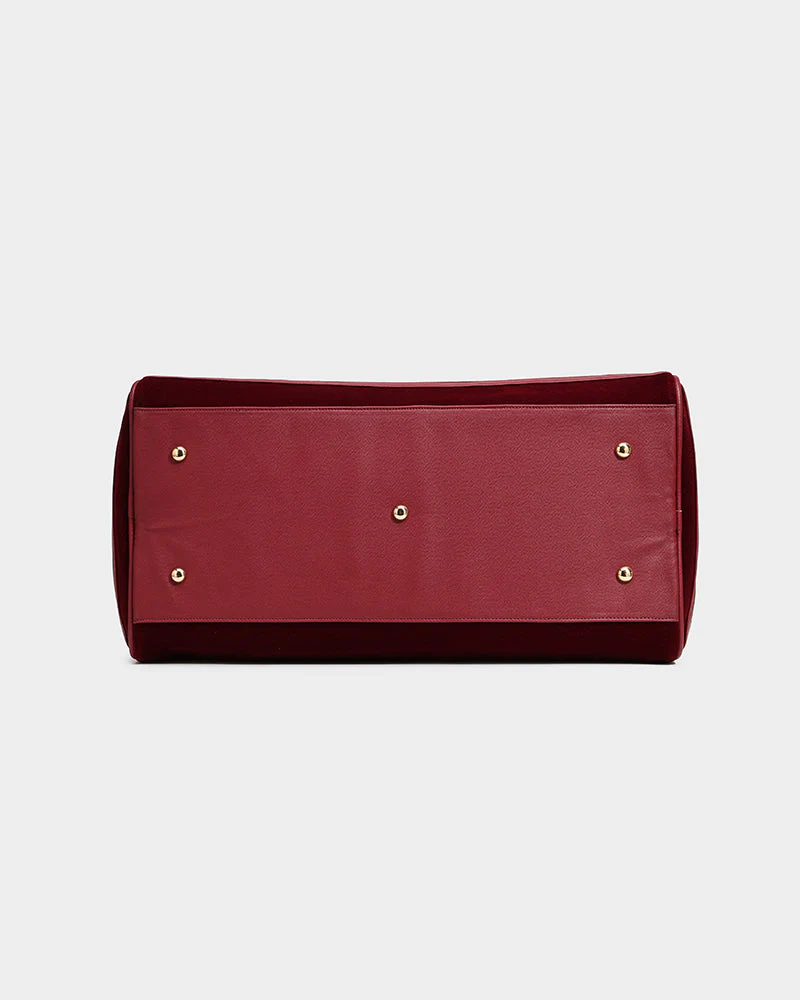 Velvet Luxe Duffle Bag in Burgundy - Image 7
